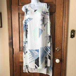 Vince Camuto White, Mint Green and Black Sleeveless Tunic Size 2X